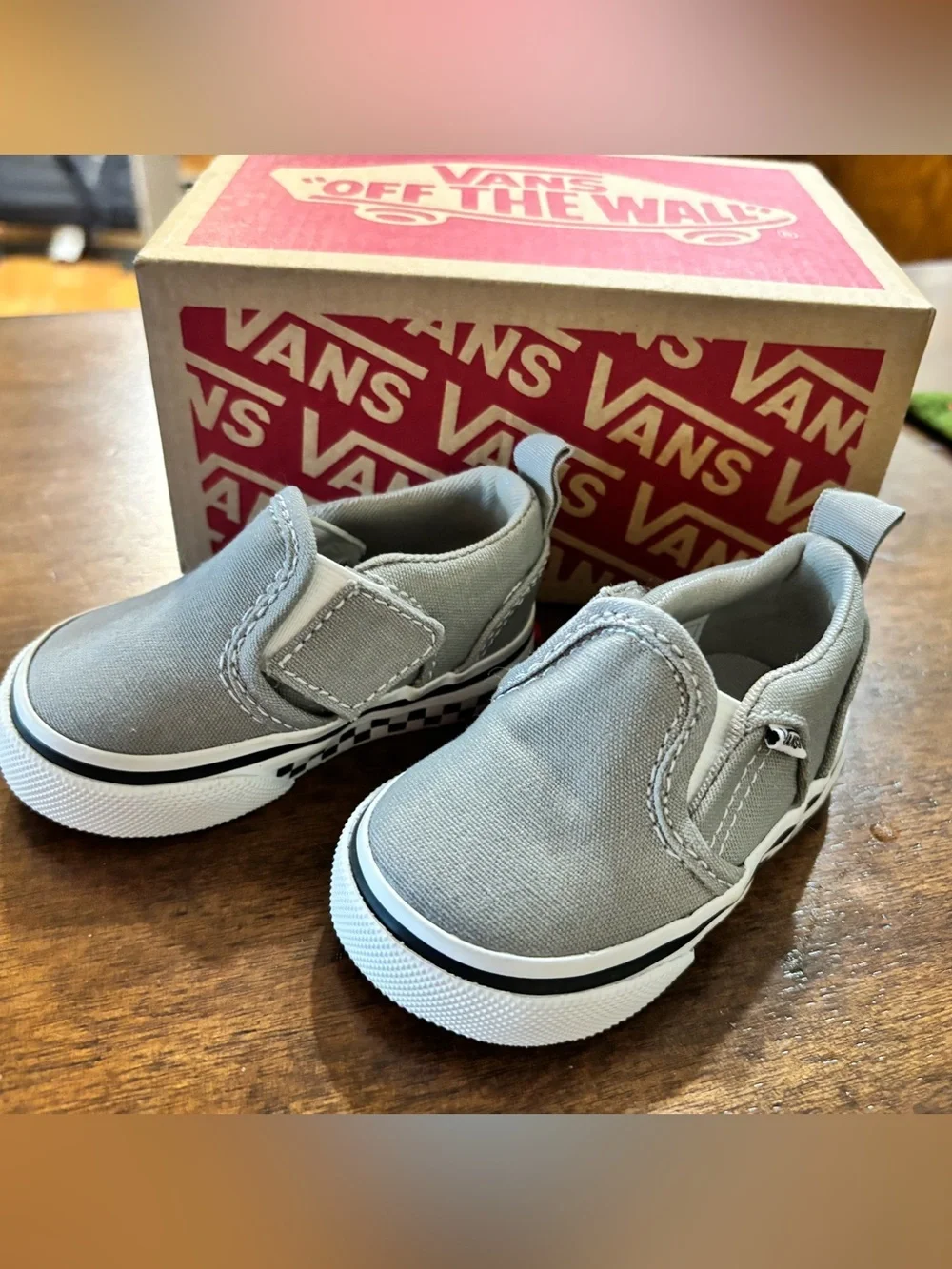 Vans Infant Slip-On Canvas Shoes - Light Gray